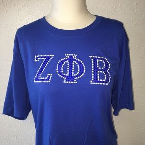 Zeta Phi Beta Letter Bling Tee
